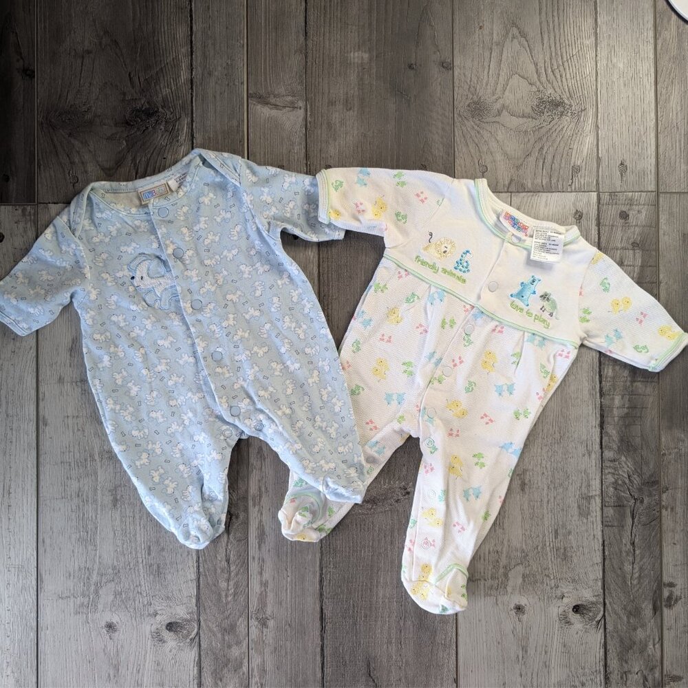 Puppy & Animals Footies Bundle, Sz XS